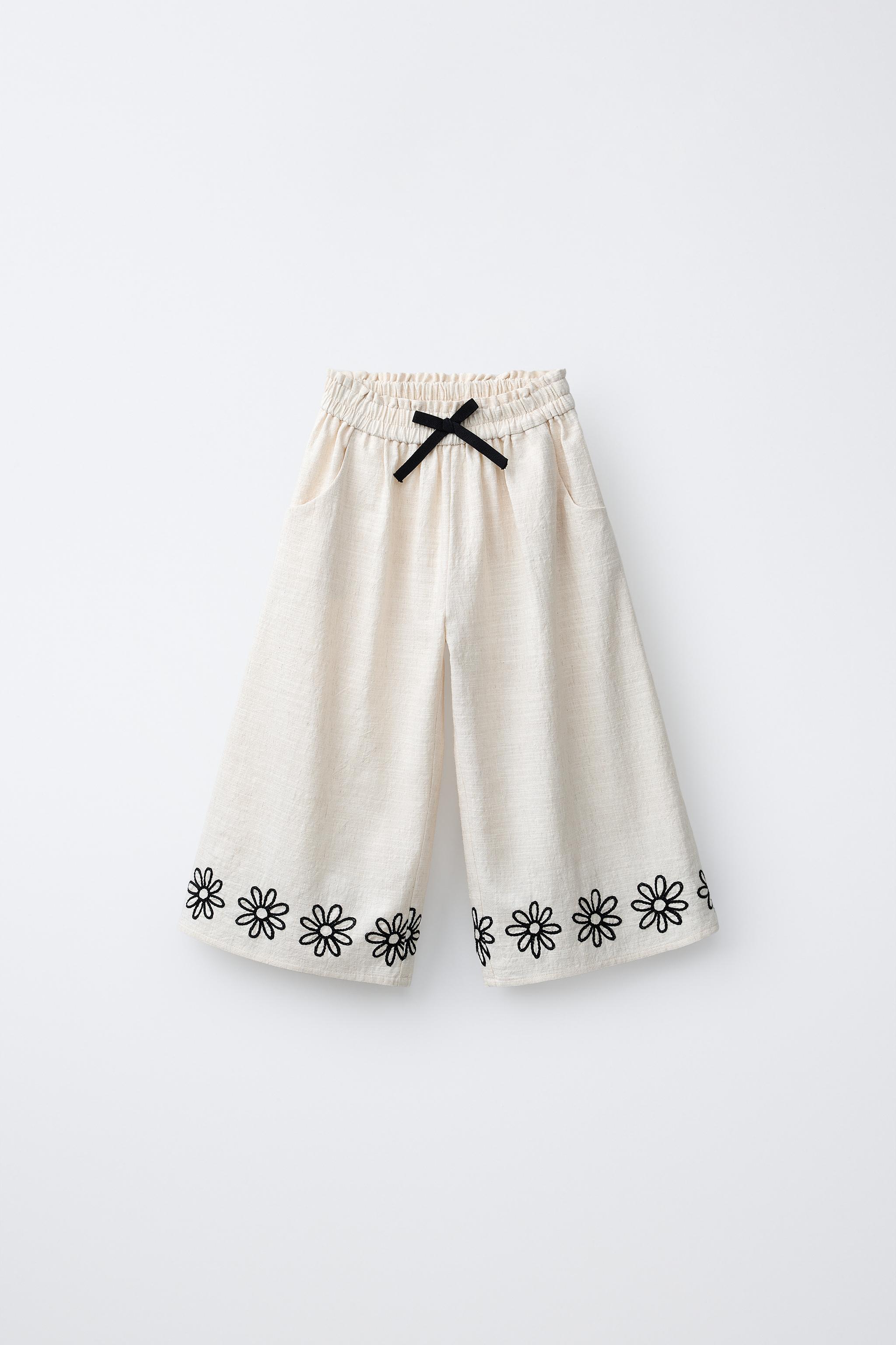 JUPE-CULOTTE À FLEURS BRODÉES